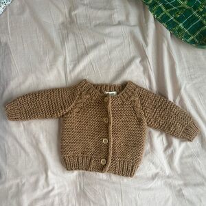 Cozy Brown Knit Baby Sweater Huggalugs